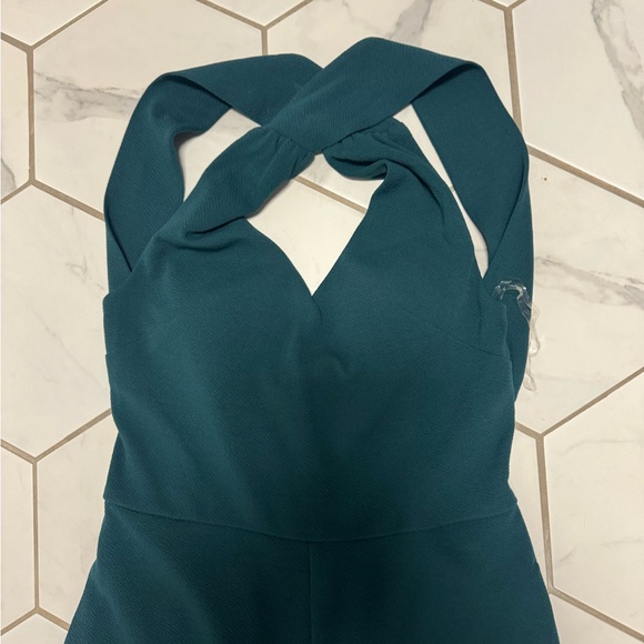 Speechless hunter green jumper jumpsuit cropped sleeveless cross back M - Picture 2 of 4
